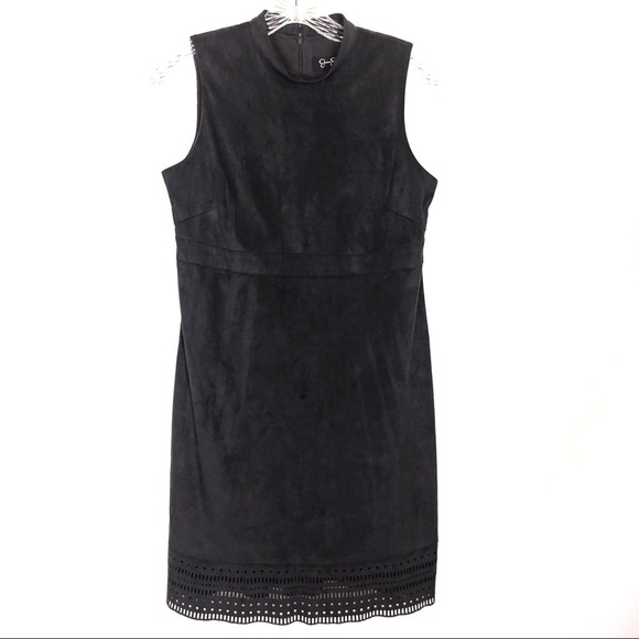 Jessica Simpson Faux Suede Mini Cocktail Dress Sleeveless - Picture 2 of 7